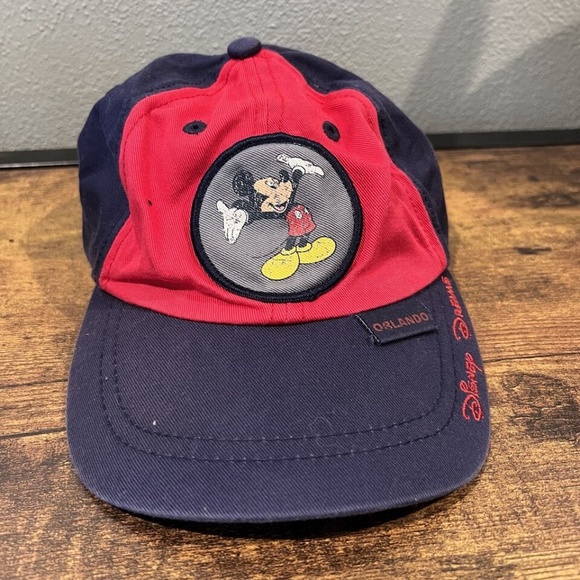 Disneyland Resorts Mickey Mouse Youth Hat Adjustable Cap Blue Red Cap - Picture 1 of 7
